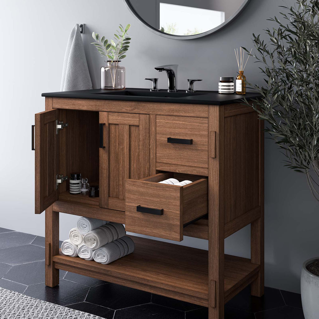 Ashlyn 36" Wood Bathroom Vanity Cabinet (Sink Basin Not Included) by Modway
