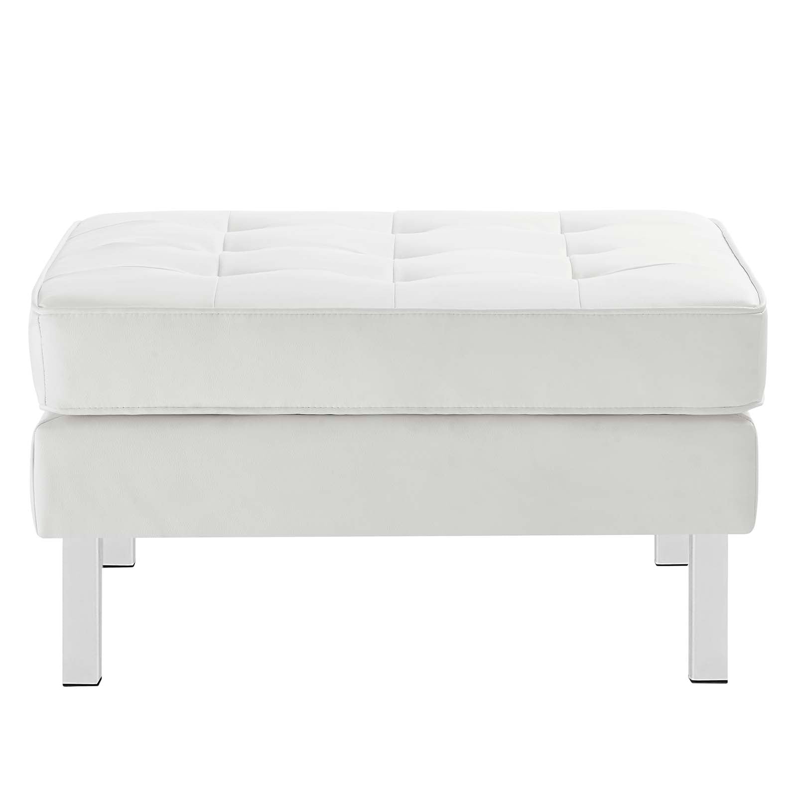 Loft Tufted Vegan Leather Armchair and Ottoman Set by Modway