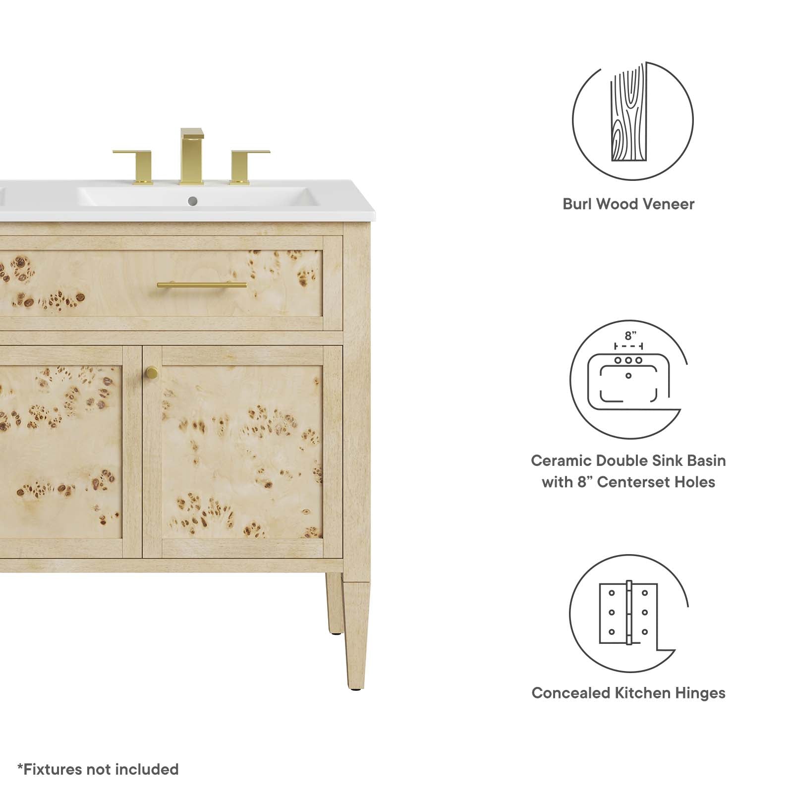 Elysian 48" Double Sink Bathroom Vanity by Modway