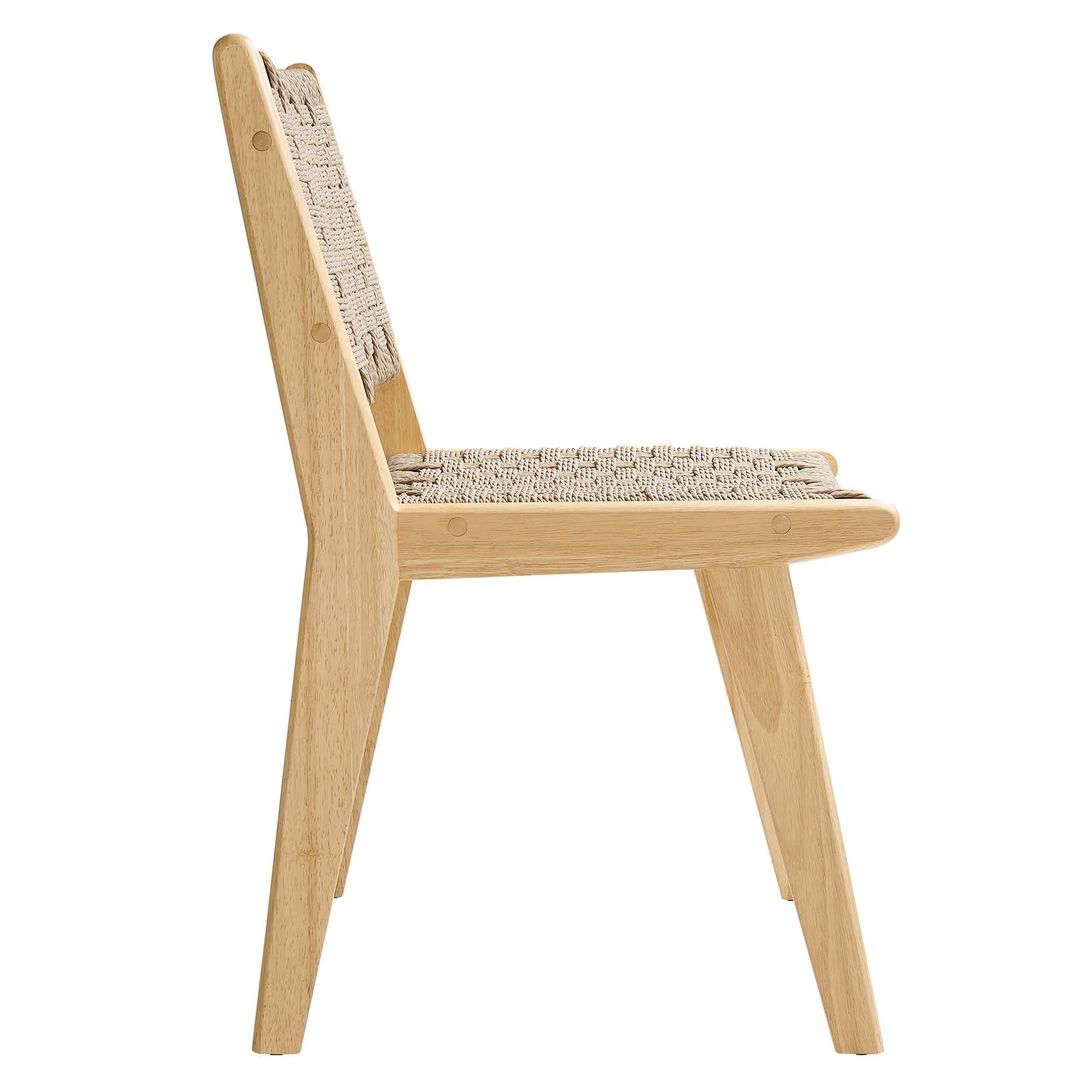 Saoirse Woven Rope Wood Dining Side Chair Set of 2 by Modway