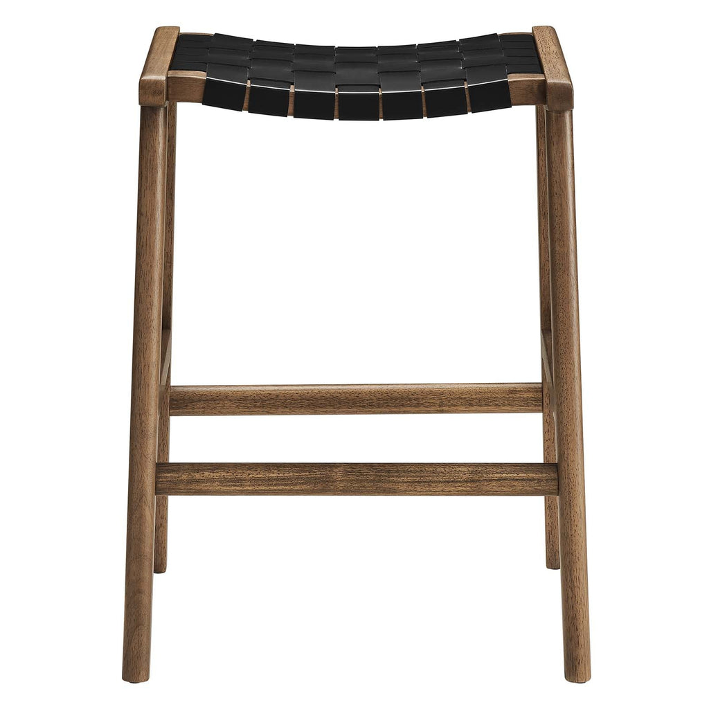 Saoirse Faux Leather Wood Counter Stool Set of 2 by Modway