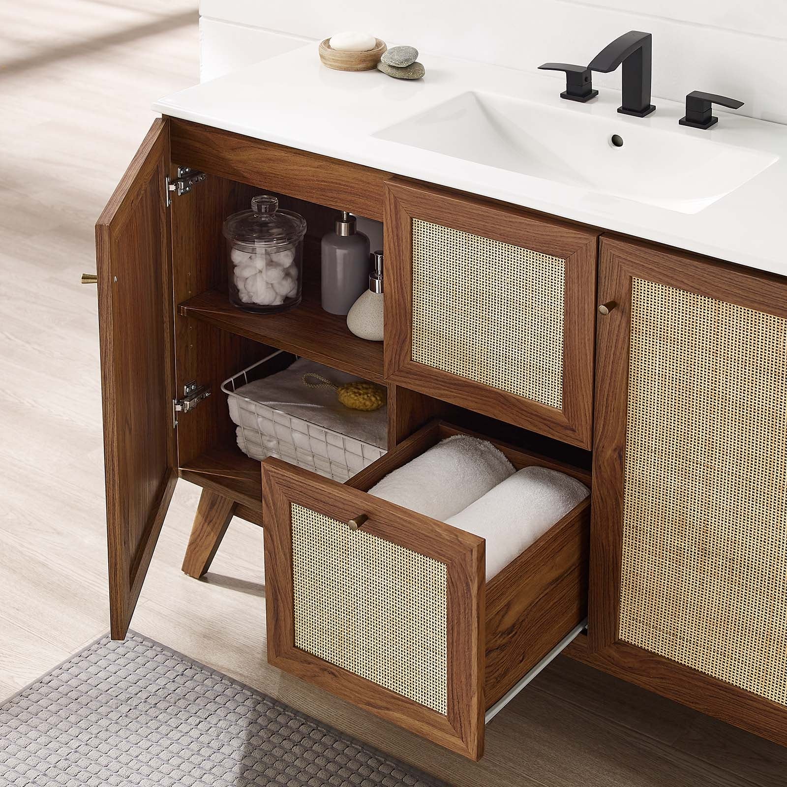 Soma 48" Single or Double Sink Compatible Bathroom Vanity Cabinet (Sink Basin Not Included) by Modway