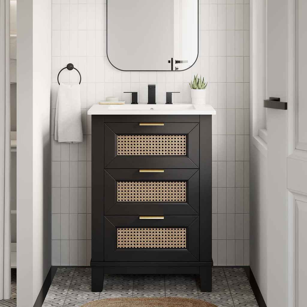 Dixie 24" Solid Wood Bathroom Vanity Cabinet (Sink Basin Not Included) by Modway