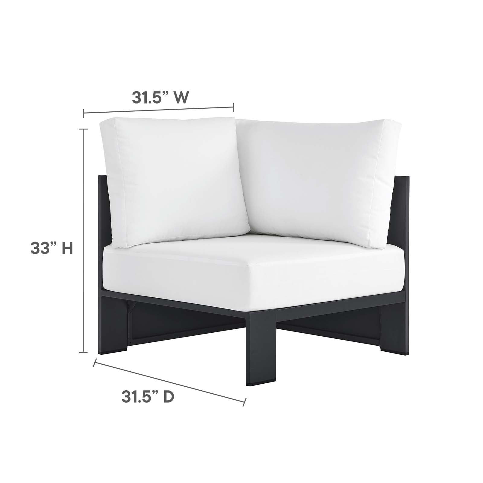 Tahoe 3-Piece Outdoor Patio Powder-Coated Aluminum Sectional Sofa Set by Modway