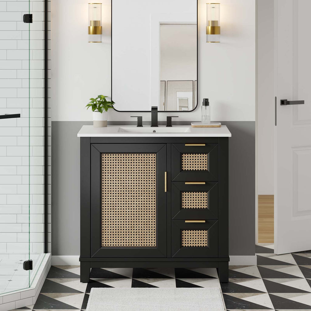 Dixie 36" Solid Wood Bathroom Vanity Cabinet by Modway