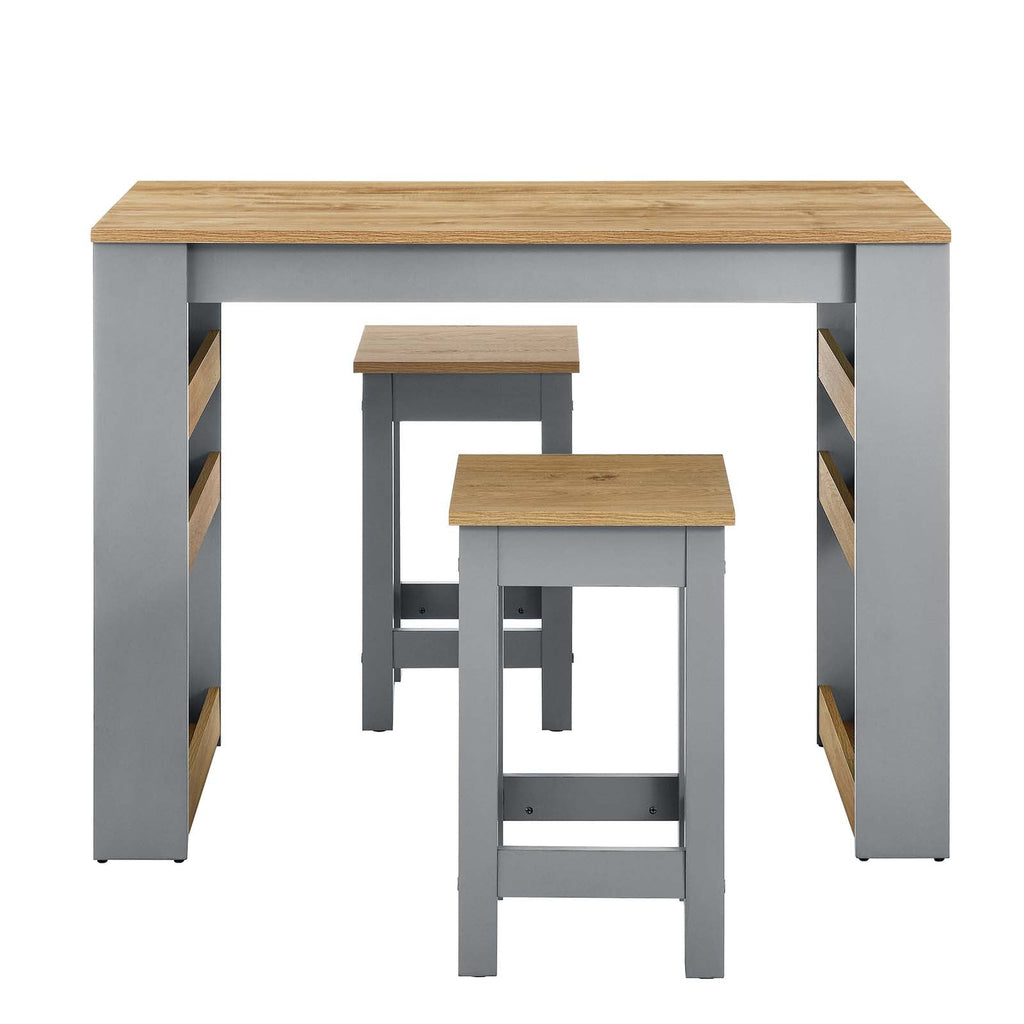 Galley 3-Piece Kitchen Island and Stool Set by Modway