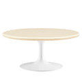 Lippa 36" Round Faux Travertine Coffee Table by Modway
