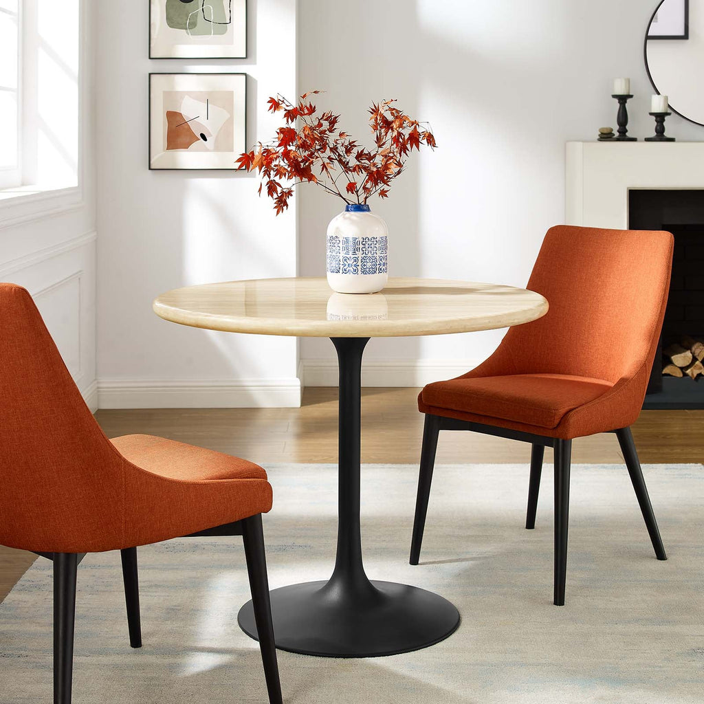 Lippa 36" Round Faux Travertine Dining Table by Modway