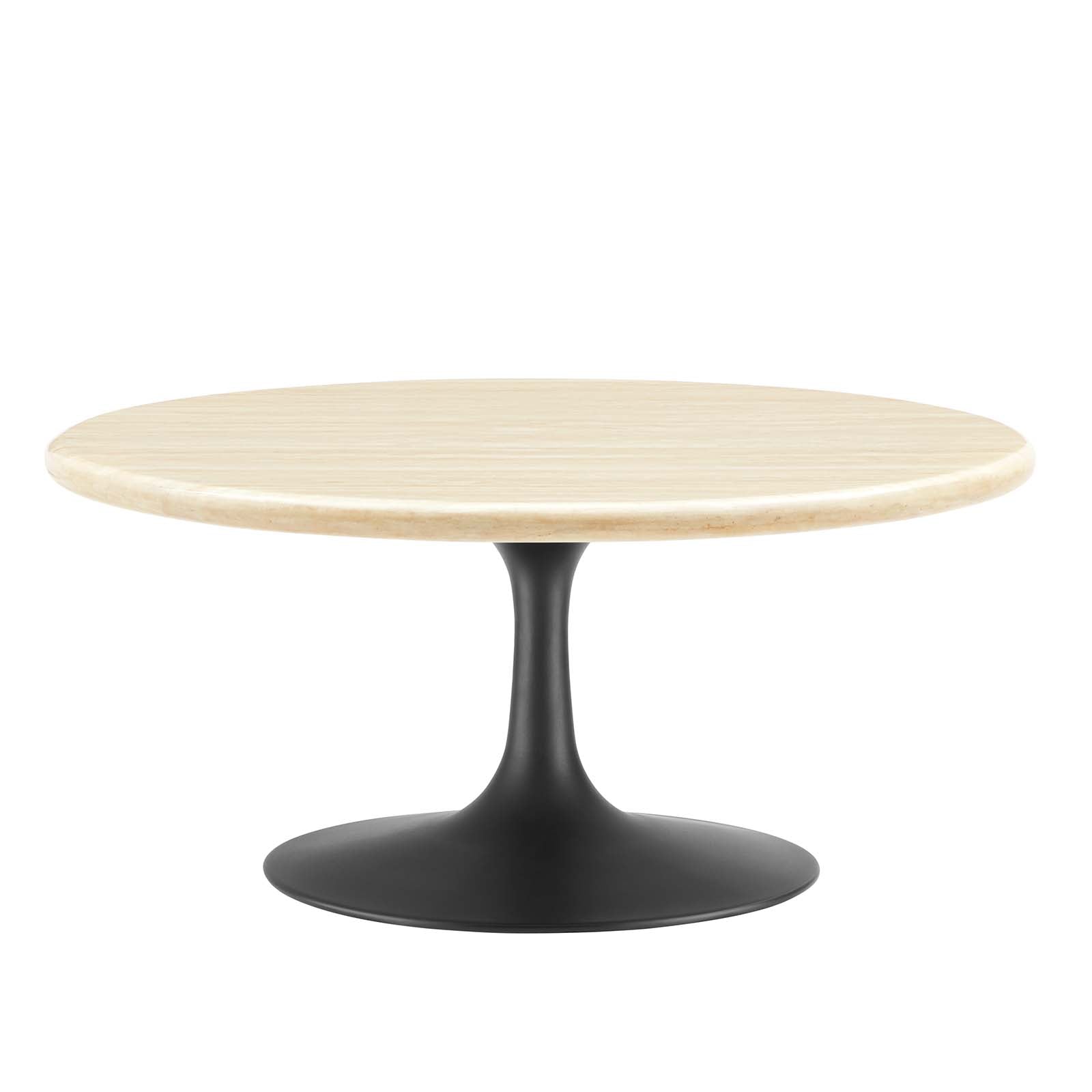 Lippa 36" Round Faux Travertine Coffee Table by Modway