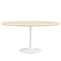 Lippa 60" Oval Faux Travertine Dining Table by Modway