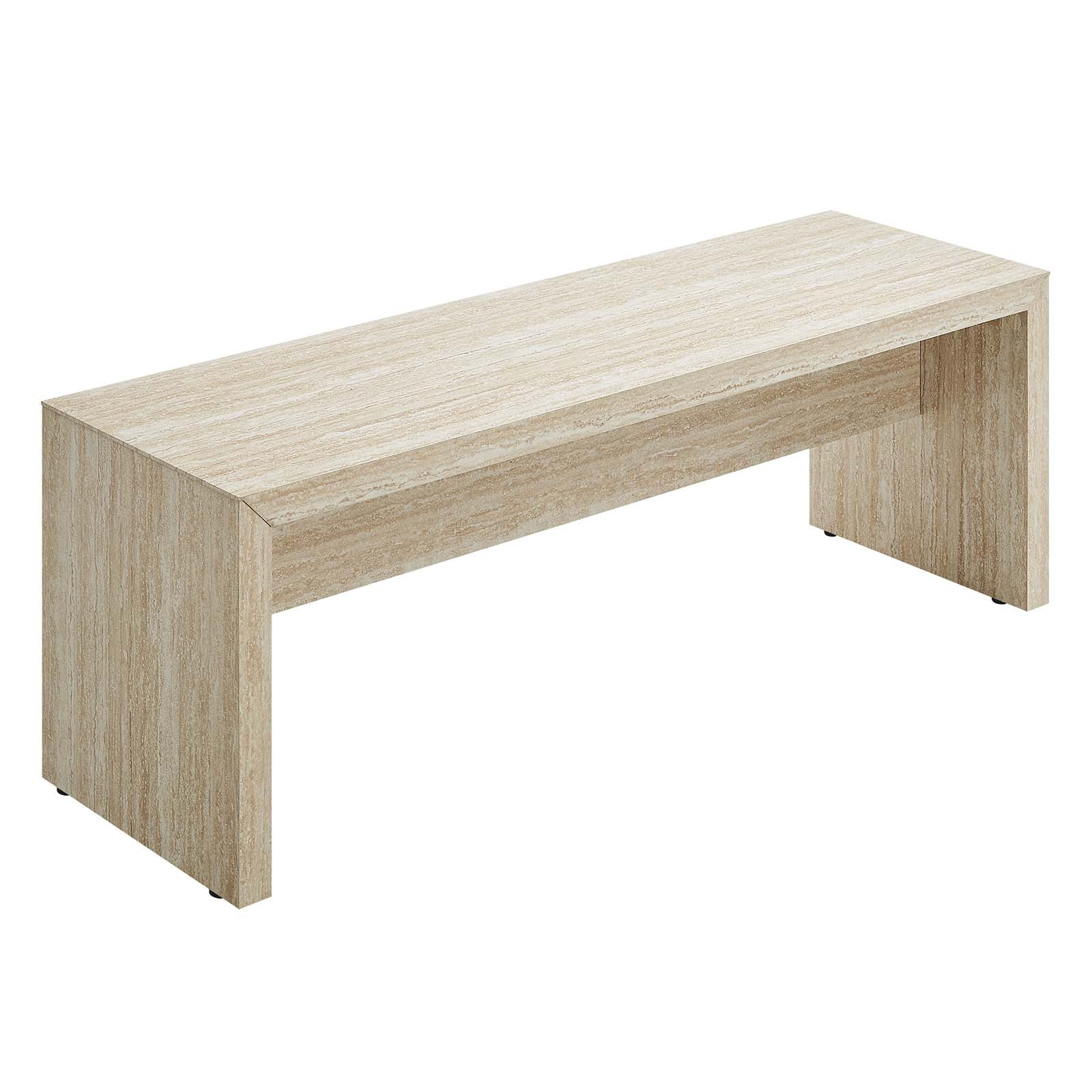 Mirella 53.5" Faux Travertine Bench by Modway