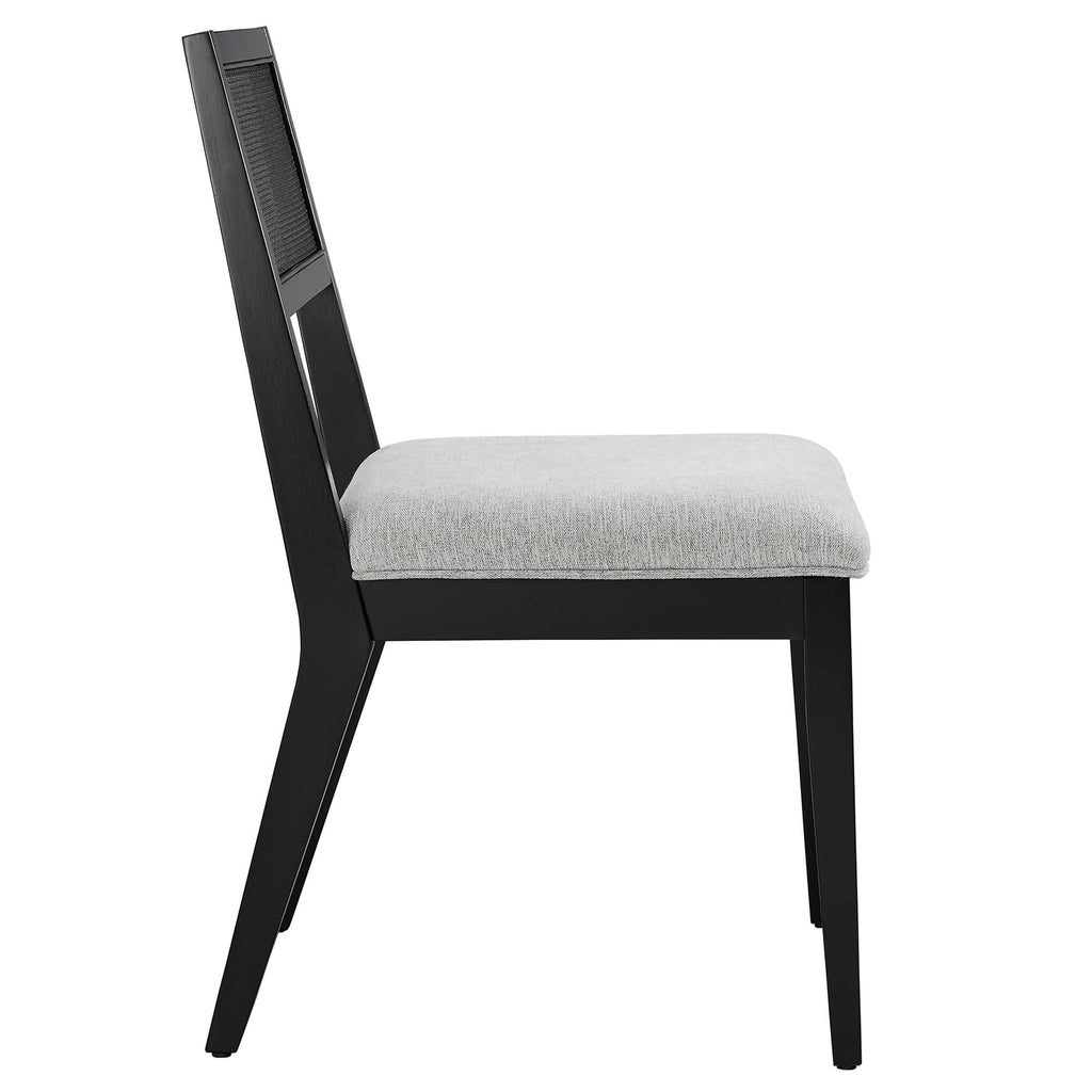 Nimba Faux Rattan Fabric Dining Chairs Set of 2 by Modway