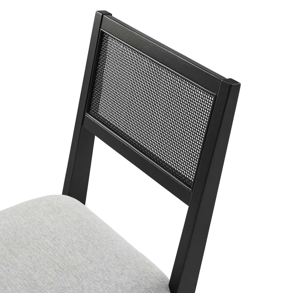 Nimba Faux Rattan Fabric Dining Chairs Set of 2 by Modway