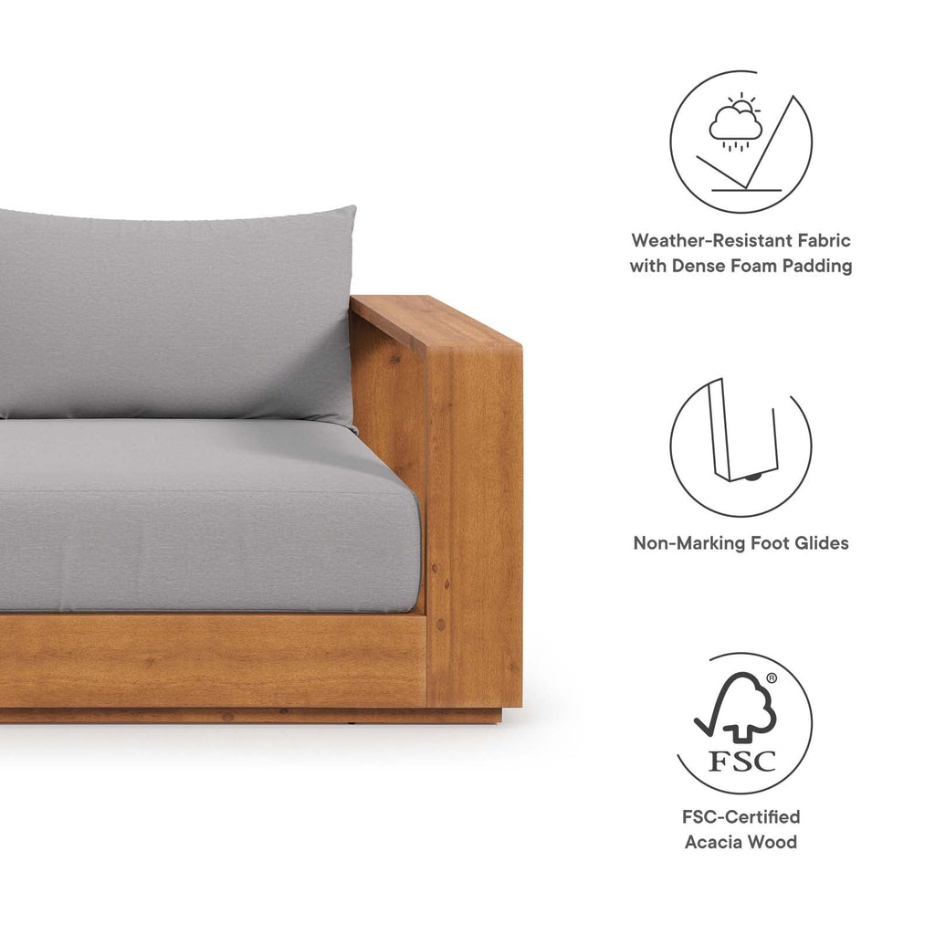 Tahoe Acacia Wood Outdoor Patio Acacia Wood Loveseat by Modway