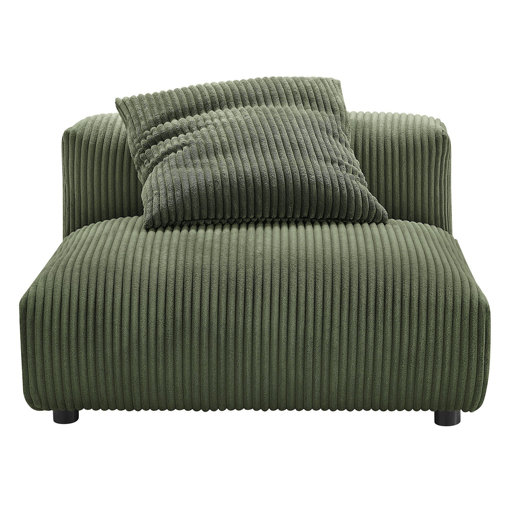 Solace Modular Corduroy Upholstered Armless Chair and Ottoman Set by Modway