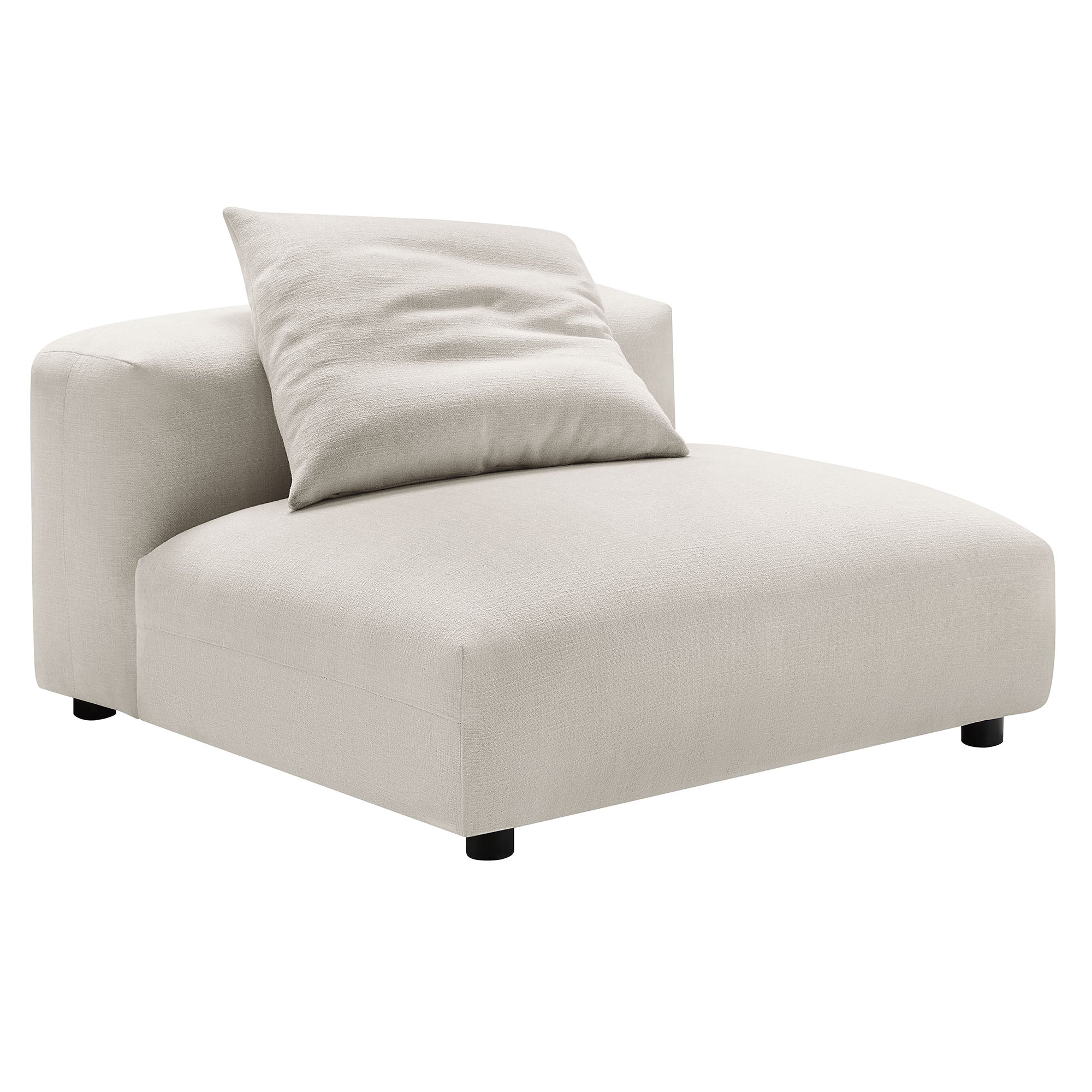 Solace Modular Upholstered Fabric Armless Chair and Ottoman Set by Modway