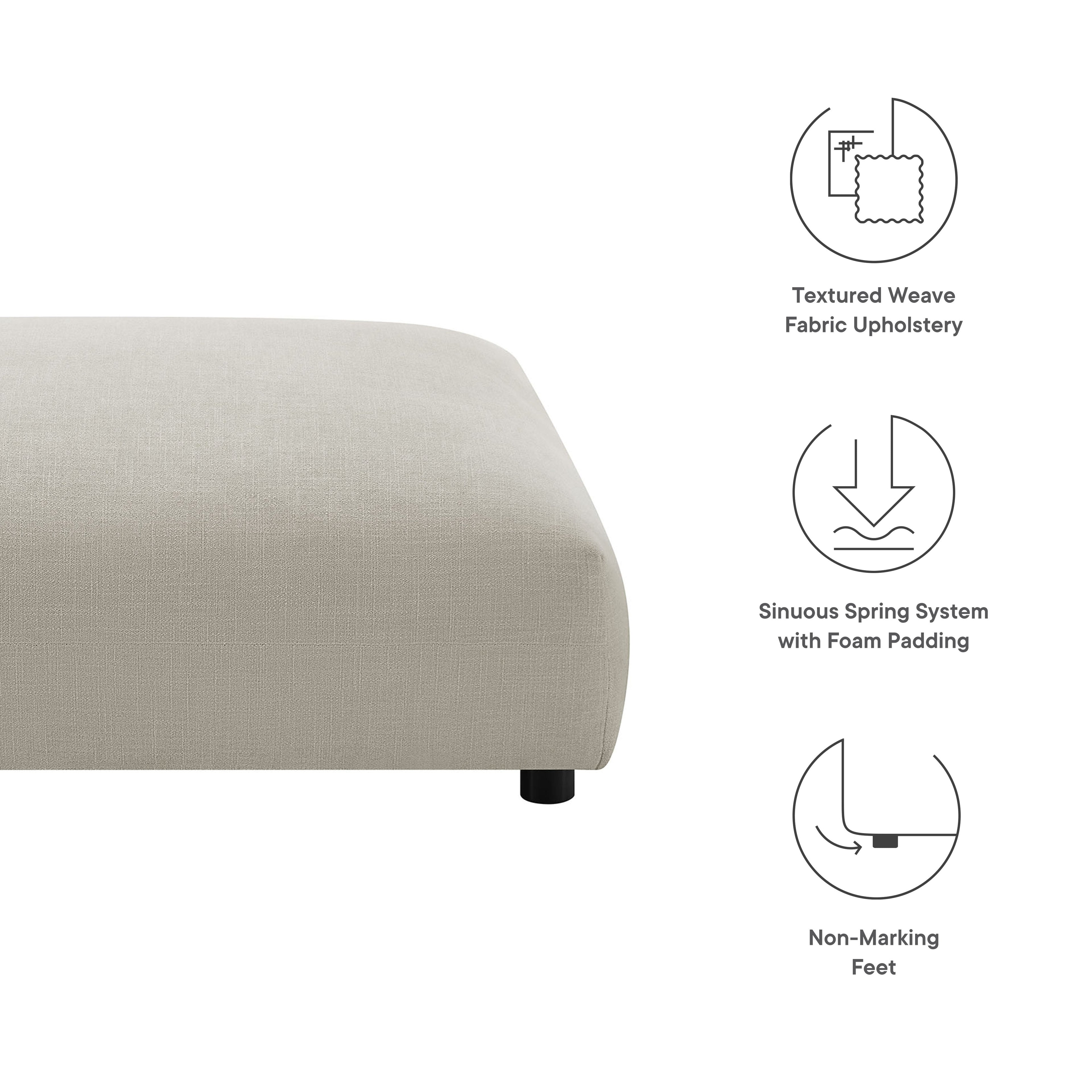 Solace Modular Upholstered Fabric Ottoman by Modway