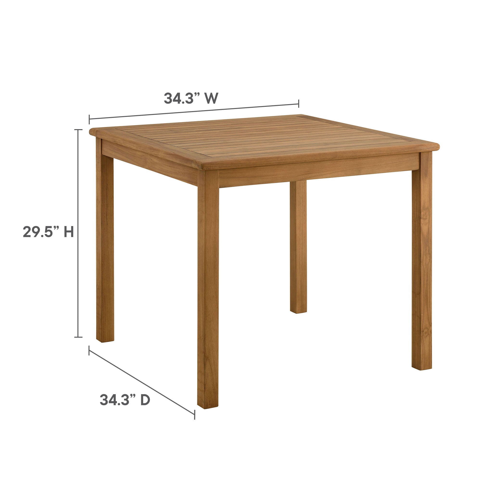 Vienna 3-Piece Outdoor Patio Teak and Rope Dining Set with Armless Chiars by Modway