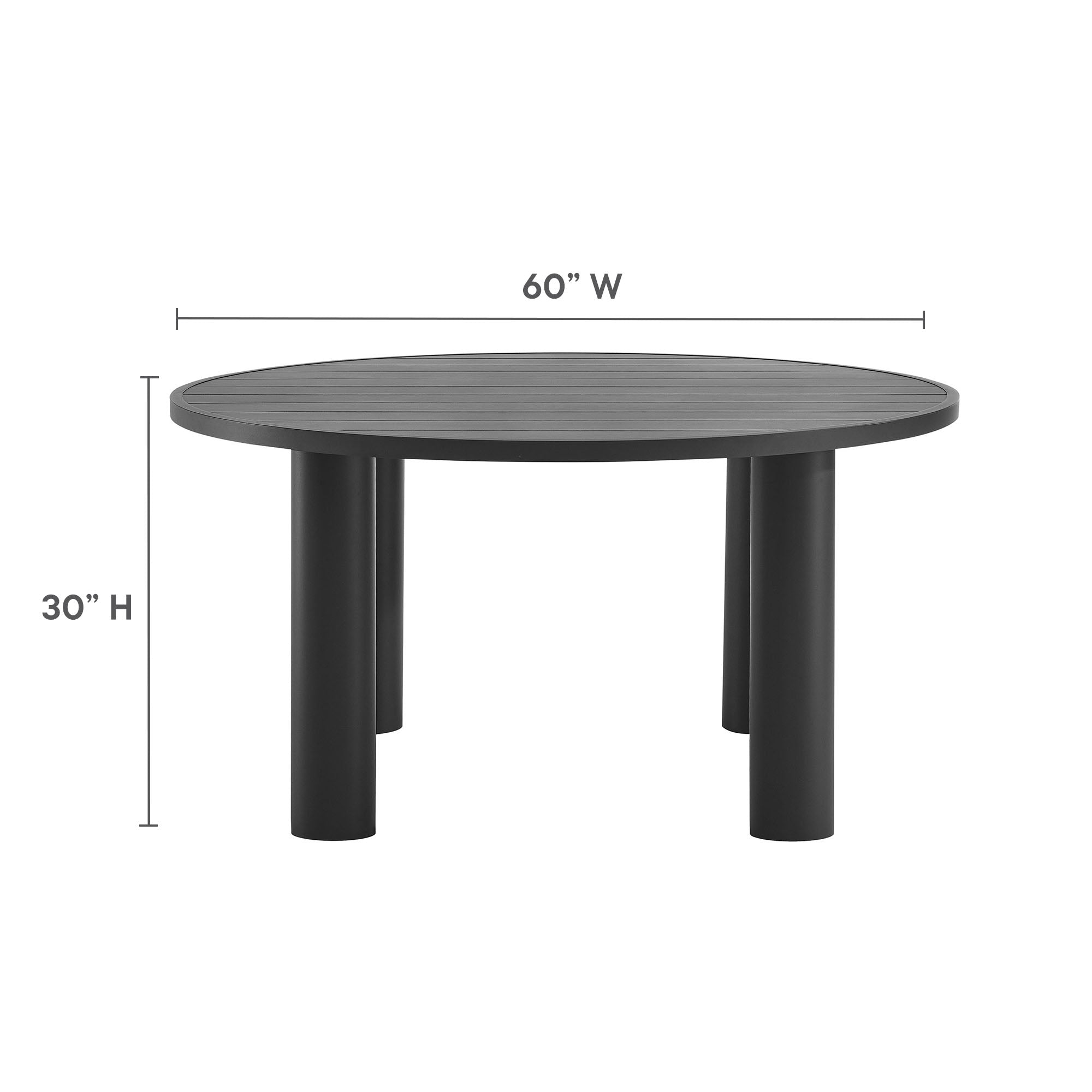 Nautica 5-Piece Round Outdoor Patio Aluminum Dining Table and Chairs Set by Modway