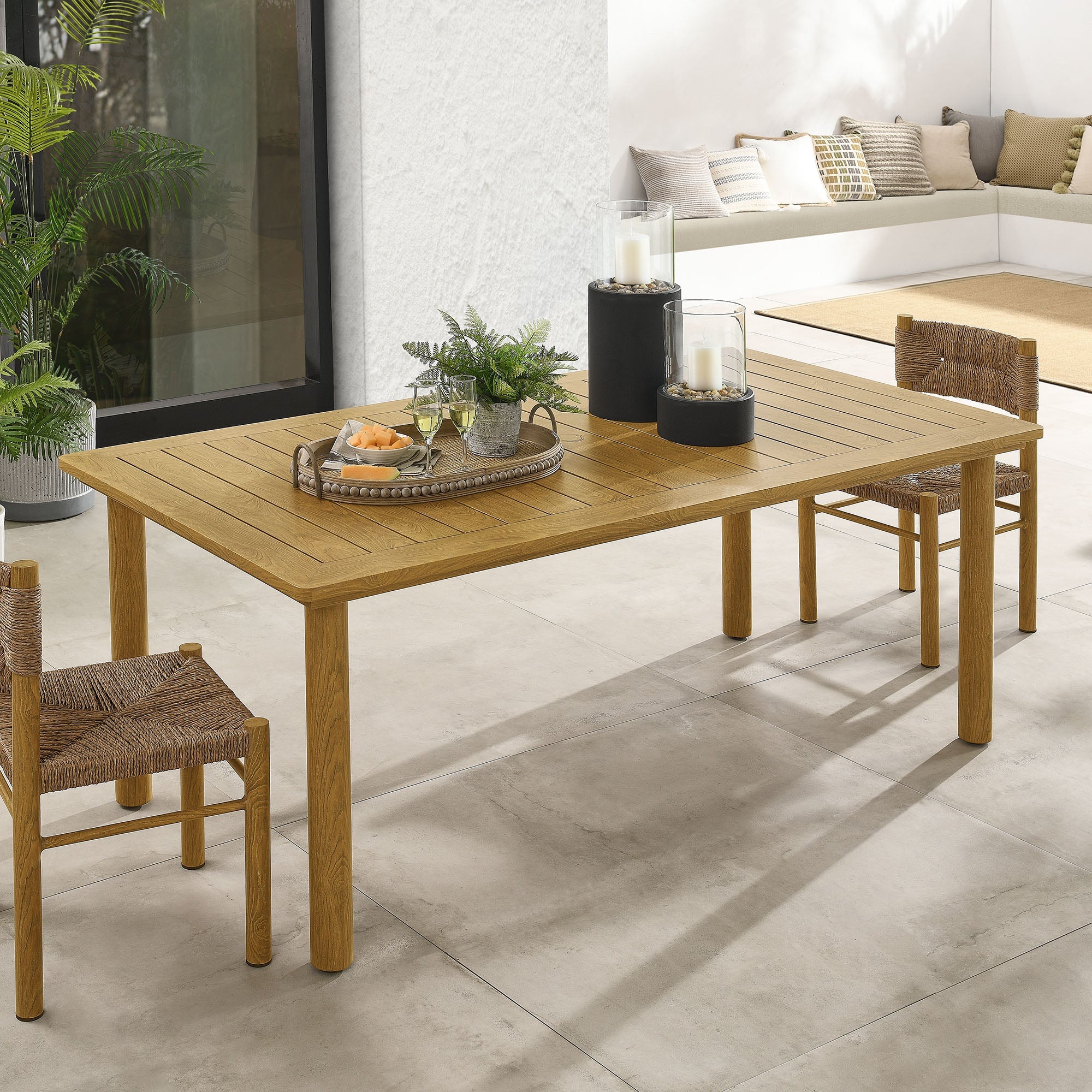 Parkland 76" Outdoor Patio Aluminum Dining Table by Modway