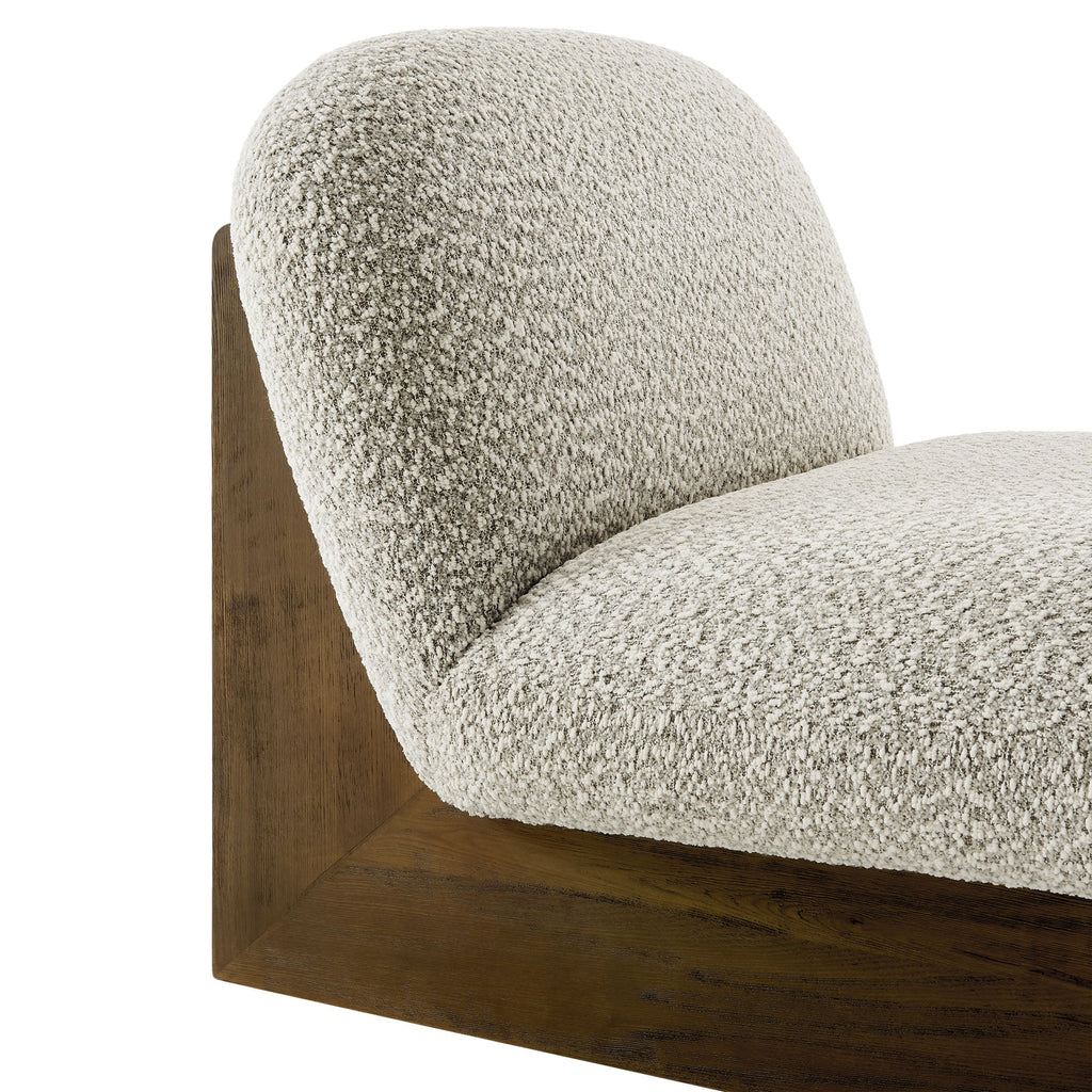 Loyal Boucle Fabric Accent Chair and Ottoman Set by Modway