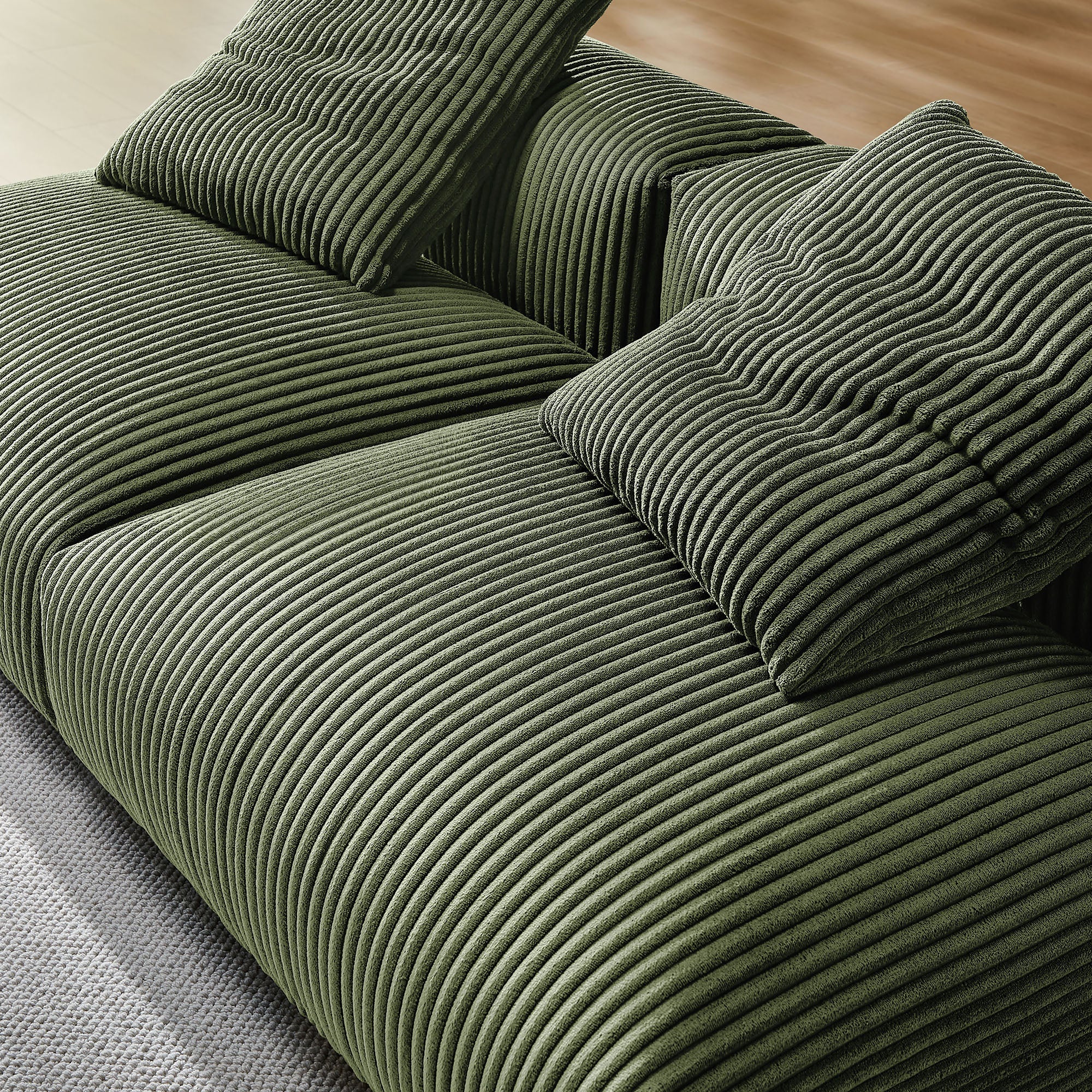 Solace 2-Piece Modular Corduroy Upholstered Sofa by Modway
