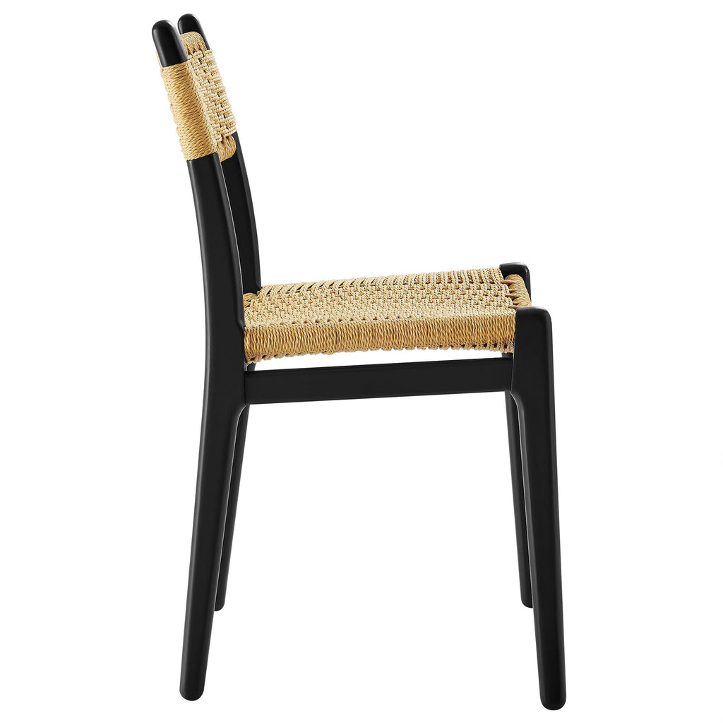 Wynn Rope and Wood Dining Side Chairs Set of 2 by Modway