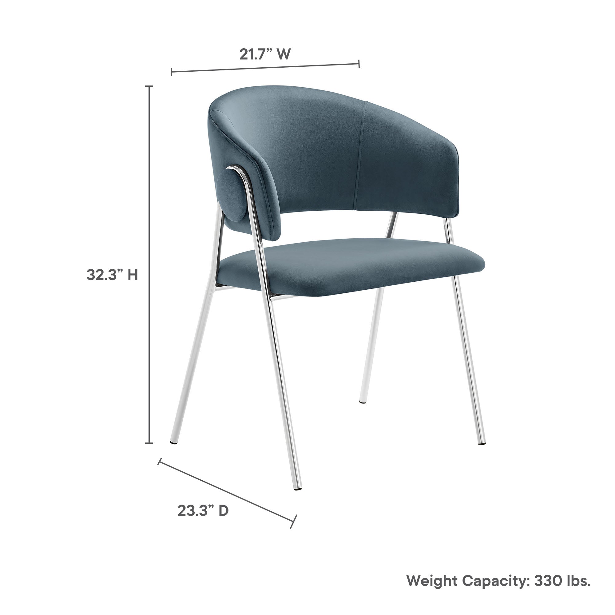 Nella Upholstered Performance Velvet Dining Chair Set of 2 by Modway