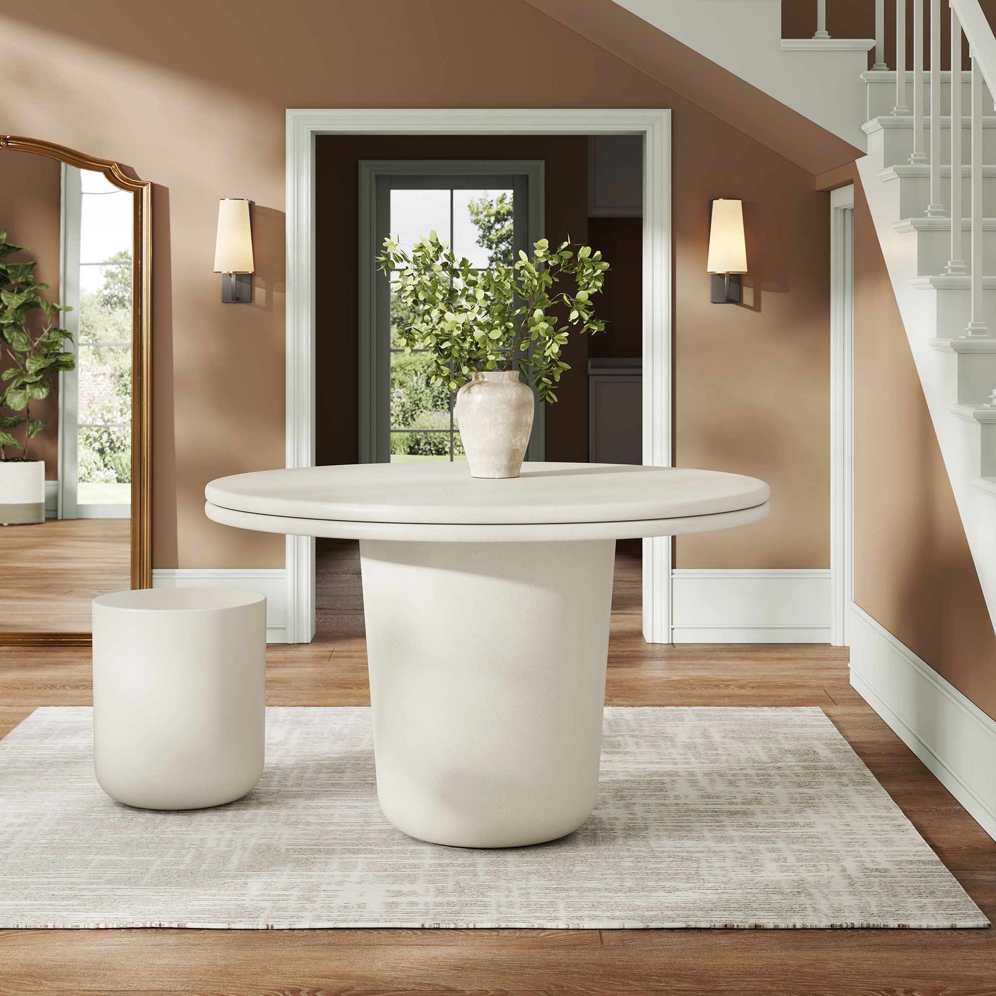 Brion 48" Indoor - Outdoor Patio Concrete Round Dining Table by Modway
