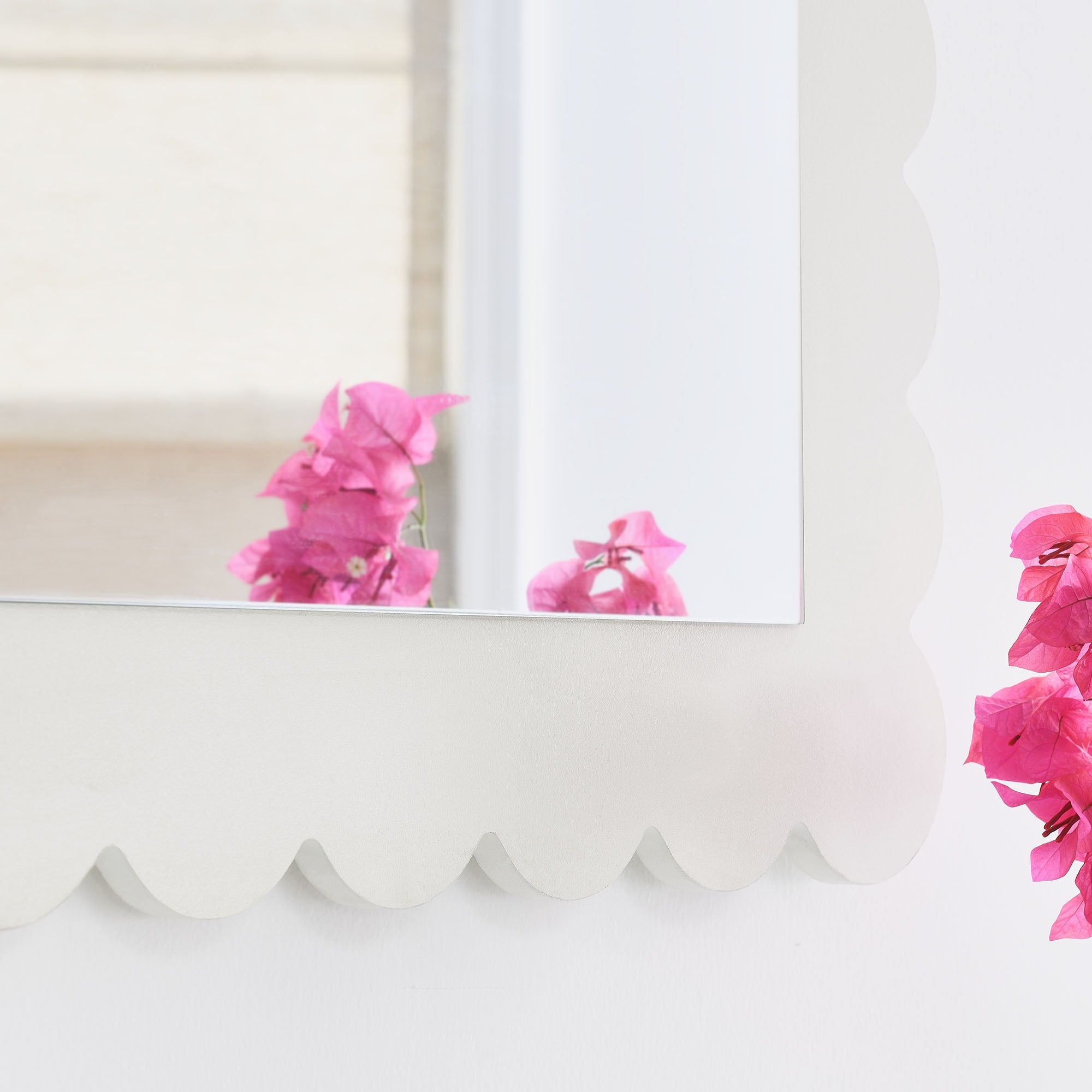 Emmeline Scalloped Rectangle Wall Mirror by Modway