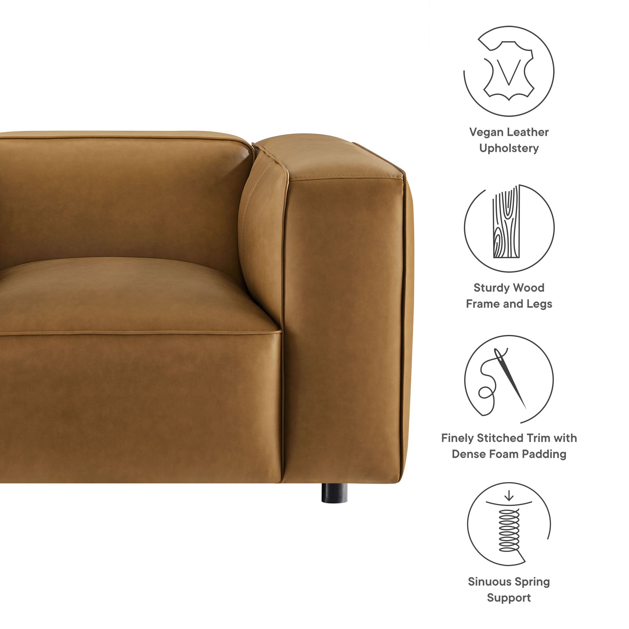 Auren Upholstered Vegan Leather Modular Armchair by Modway