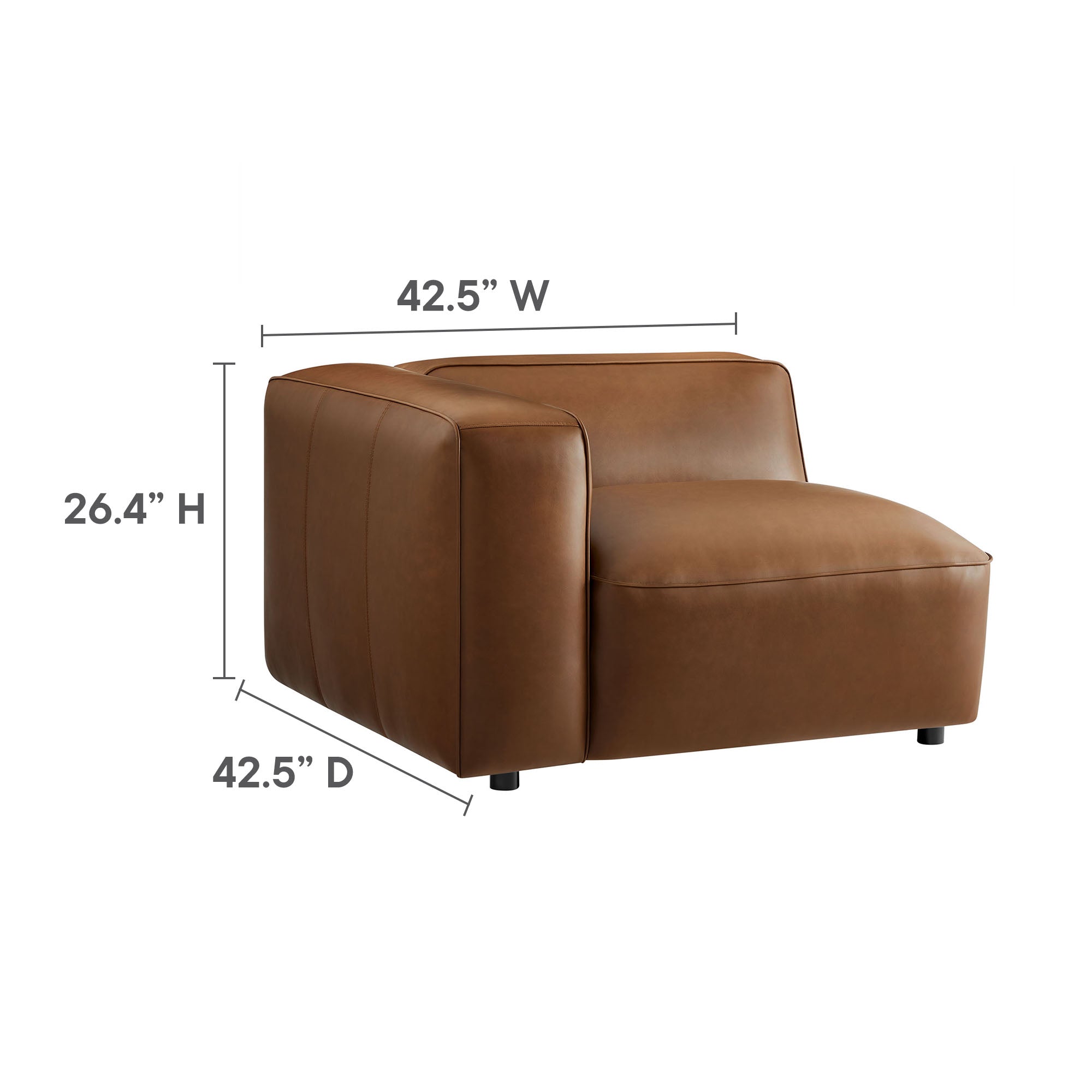 Auren 4-Piece Vegan Leather Modular Sofa Set by Modway