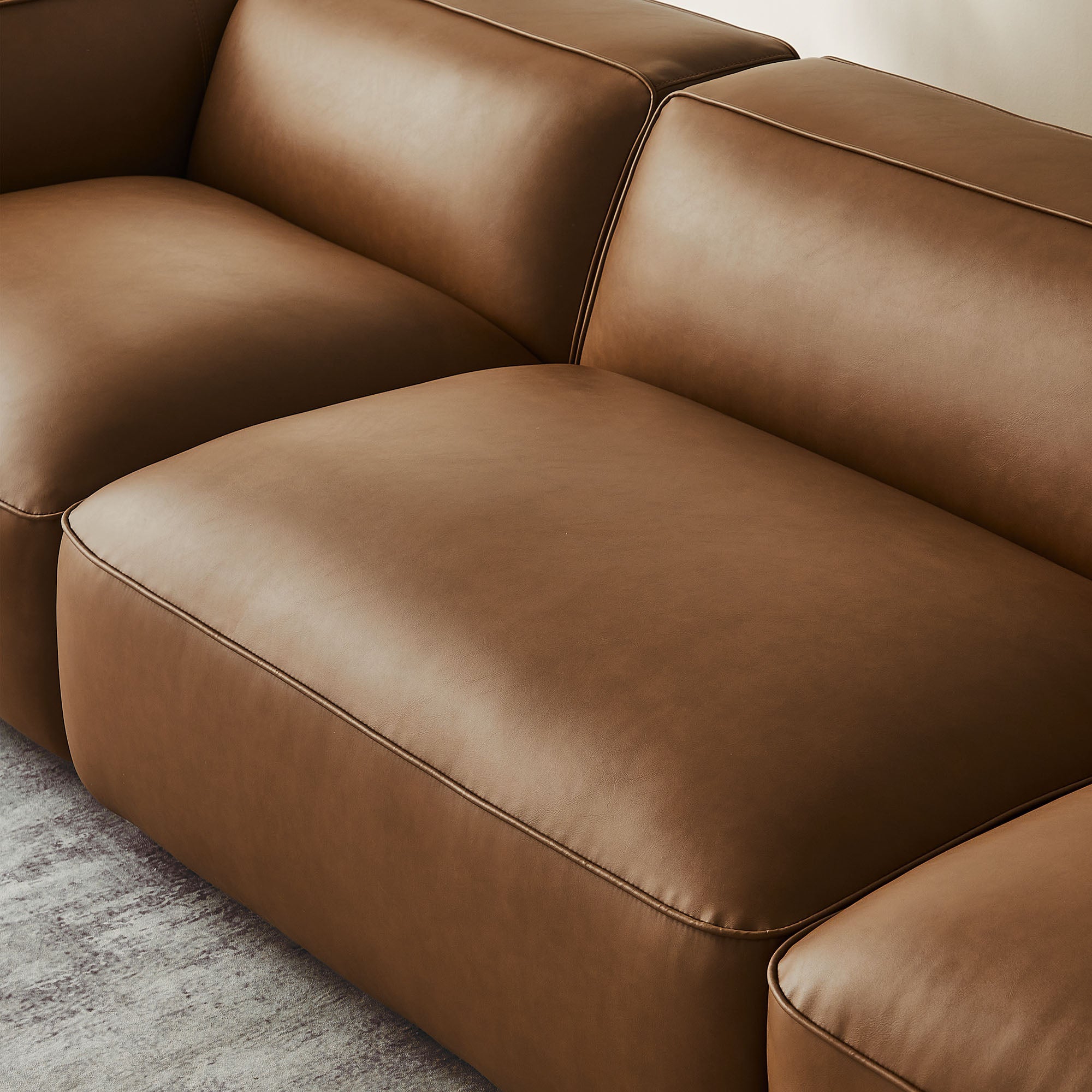 Auren 3-Piece Upholstered Vegan Leather Modular Sofa by Modway