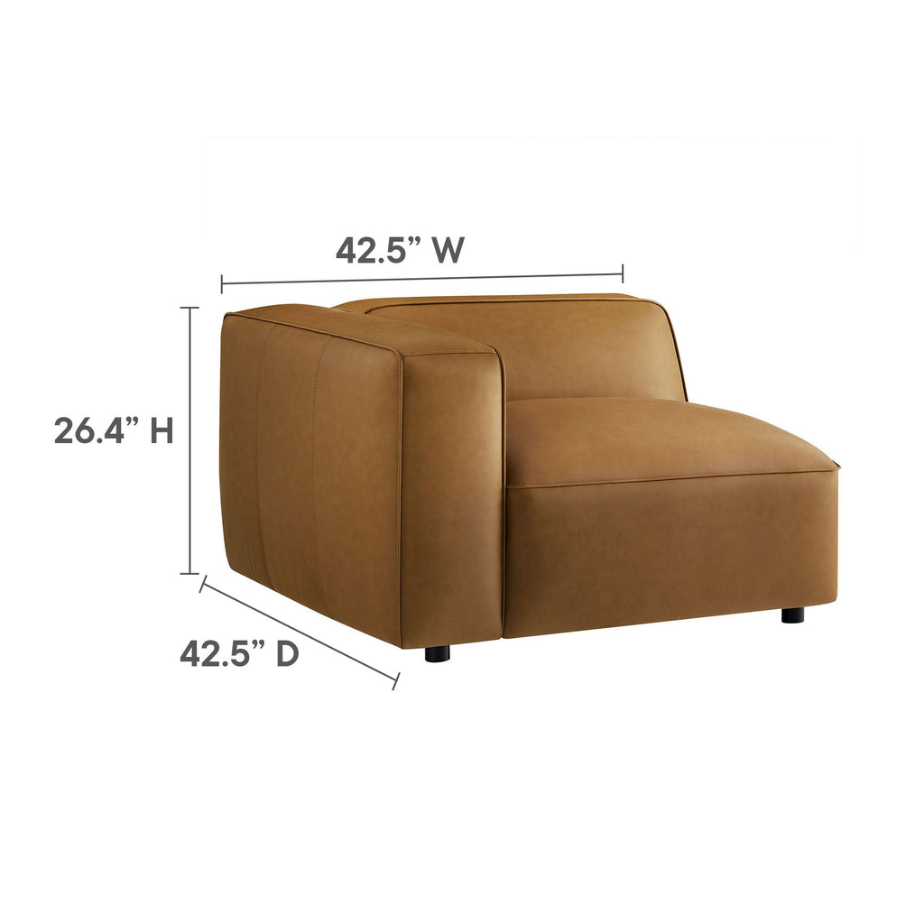 Auren 6-Piece Upholstered Vegan Leather Modular Sofa by Modway