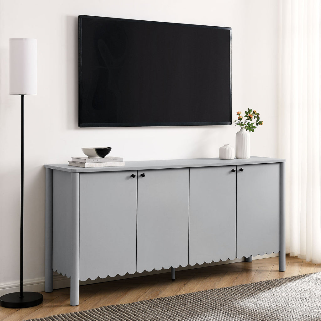 Emmeline 66" 4-Door Scalloped Sideboard Cabinet by Modway