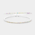 2Row Split Layer Rhinestone Pave Cuff Evening Bracelet