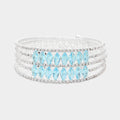 CZ Marquise Stone Accented Rhinestone Paved Adjustable Evening Bracelet