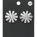 Flower CZ Stone Stud Evening Earrings