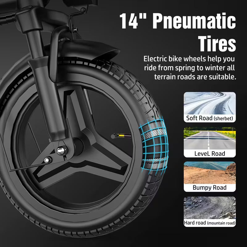Ebikes for Adults, 500W Lightweight Folding Electric Bike for Adults, 20MPH 35Mile Long Range Commuter Electric Bicycle