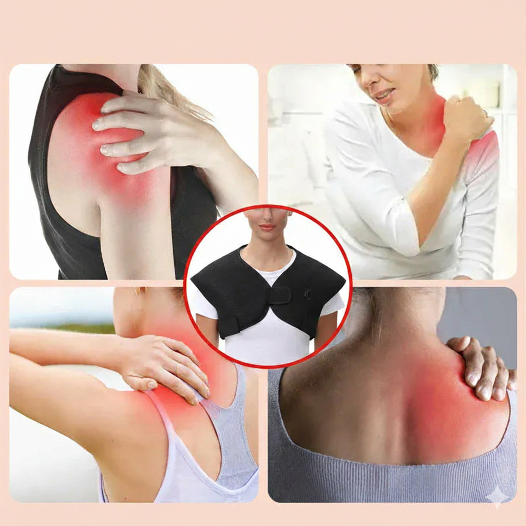 Electric Heating Shoulder Massager – Infrared Therapy & Muscle Relaxation
