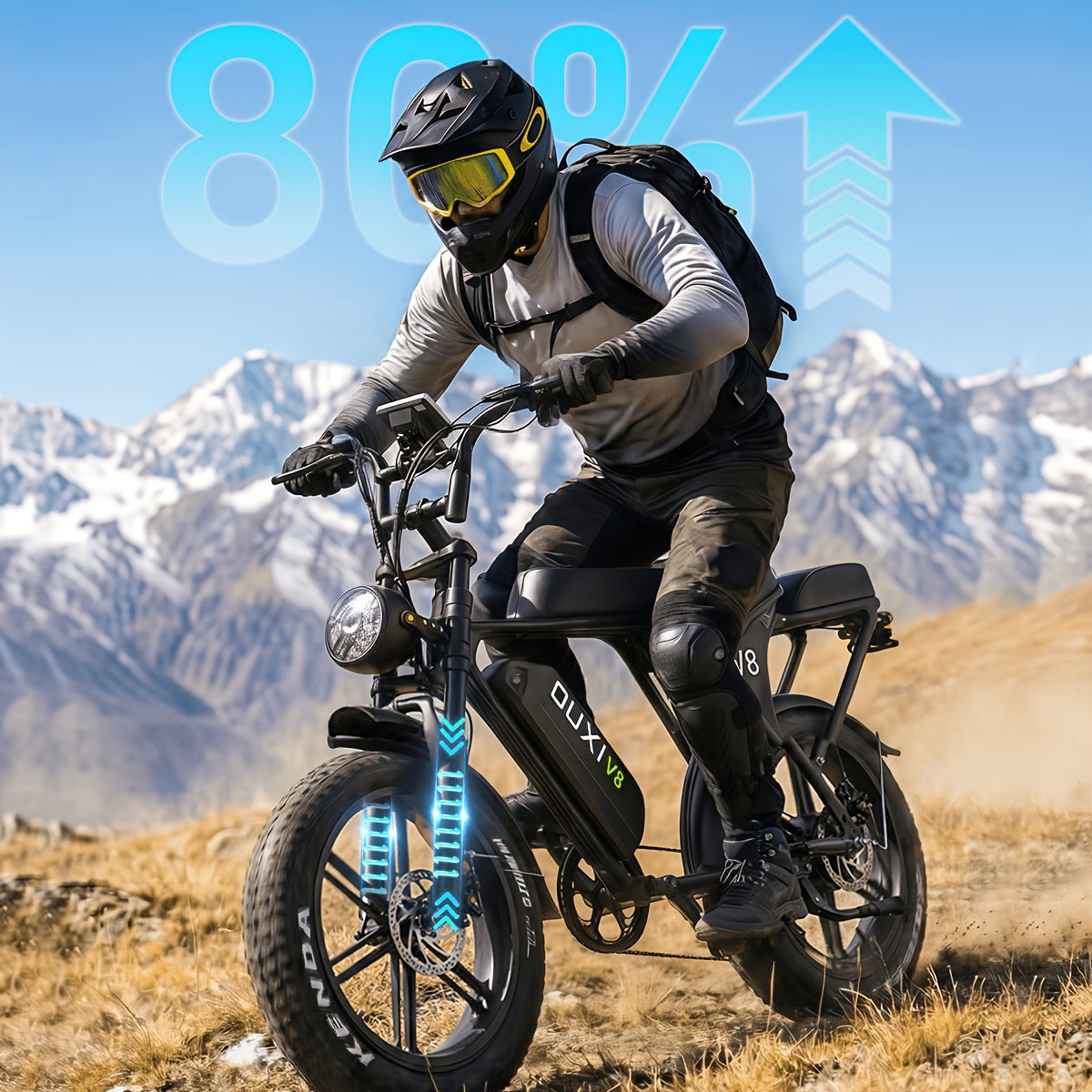 Electric Bike, V8 Electric Mountain Bike with 500W Motor 48V 15Ah