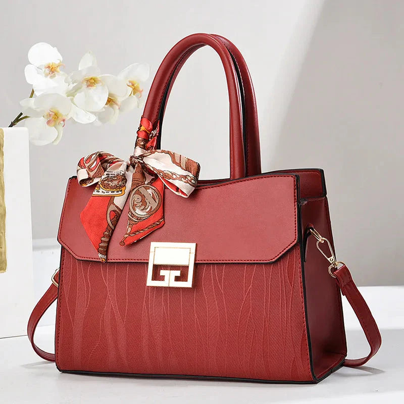 Embroidery Vintage Women Handbag Scarf Bow Classical Shoulder Crossbody Bag. Mother's Day Gift.