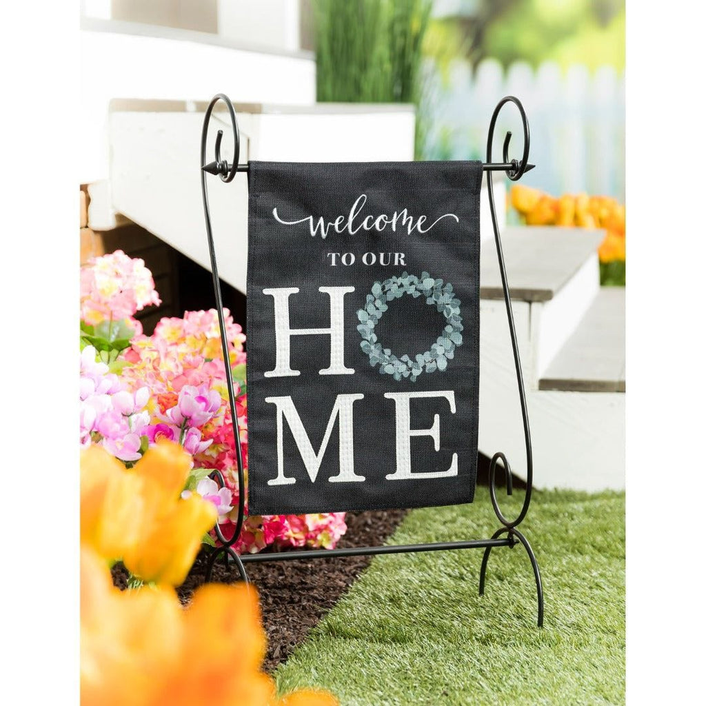 Eucalyptus Welcome Garden Flag 2 Sided Burlap
