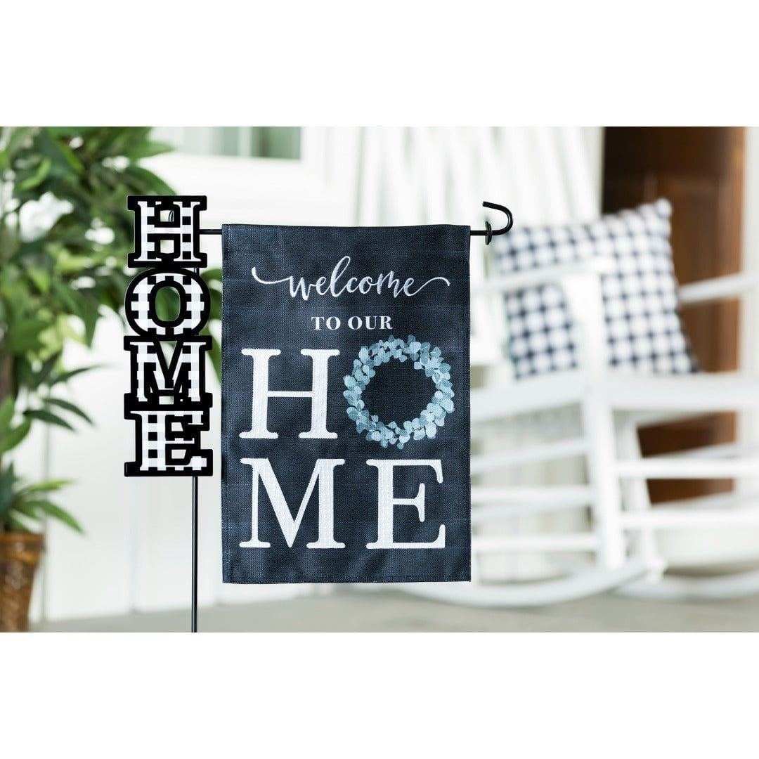 Eucalyptus Welcome Garden Flag 2 Sided Burlap