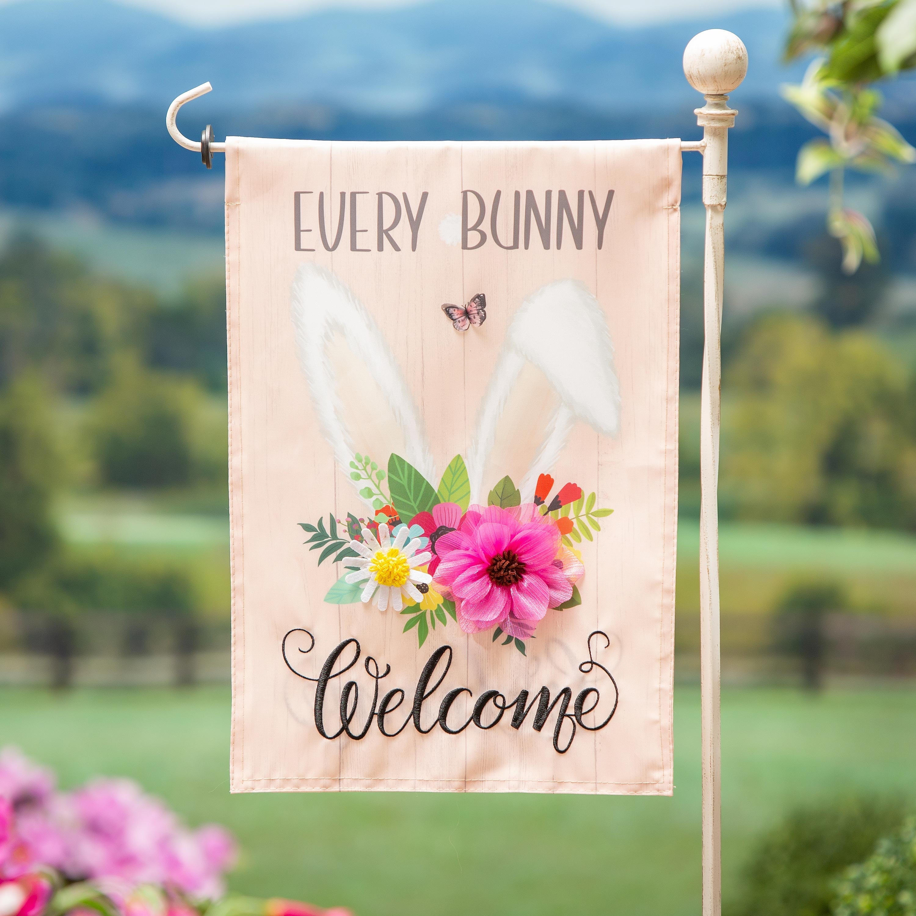 Every Bunny Welcome Garden Flag 2 Sided