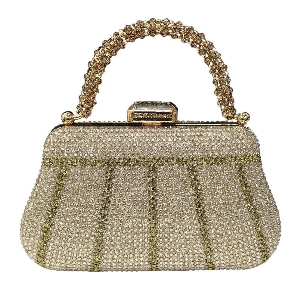 Exquisite Evening Purse With Diamond Design.