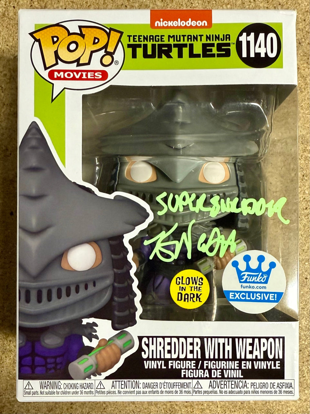 Kevin Nash Signed Shredder Glow Funko Pop! #1140 Ninja Turtles Exclusive With PSA COA
