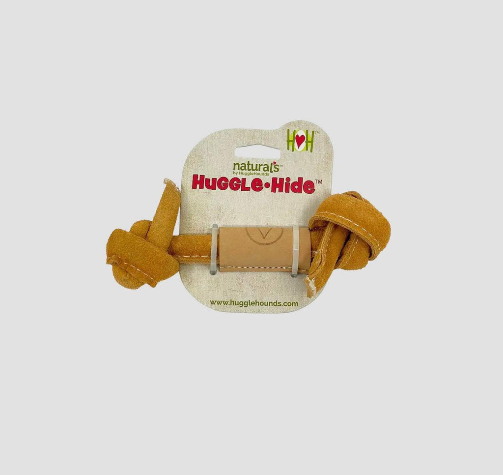 🦴🐾 Huggle-Hide Natural Leather Knotted Toy