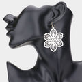 MAMA Message Colored Brass Metal Flower Dangle Earrings
