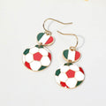 Italy Flag Soccer Ball Link Drop Earrings